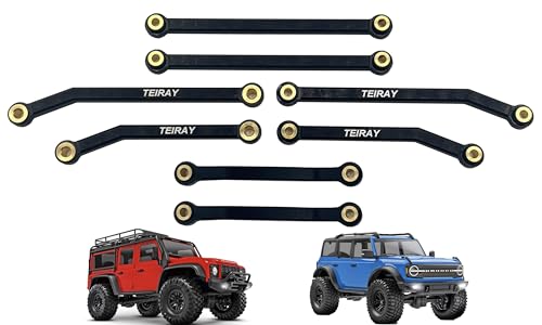 Trx4m Upgrades High Trail Links Clearance Chassis CNC Aluminum Set for Traxxas TRX4M 1/18 Upgrade Parts (Black) - color: Black Links
