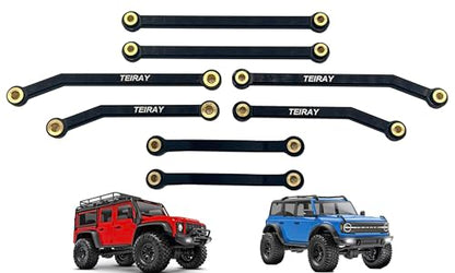 Trx4m Upgrades High Trail Links Clearance Chassis CNC Aluminum Set for Traxxas TRX4M 1/18 Upgrade Parts (Black) - color: Black Links