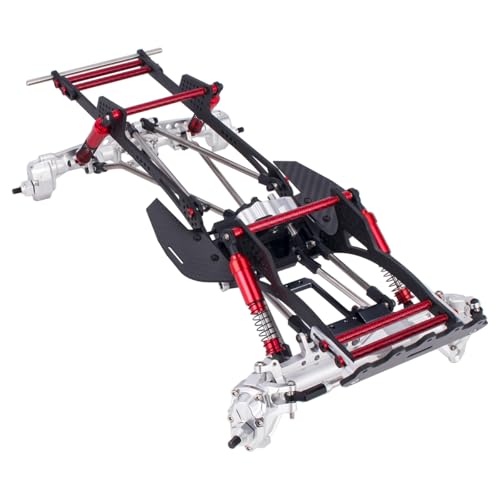 Performance Carbon LCG Chassis Kit with Brace Rock Sliders Delrin Skid Plate for 1/10 RC Crawler Comp Rigs SCX10 Capra Upgrade (Chassis Kit B) - style: Chassis Kit B