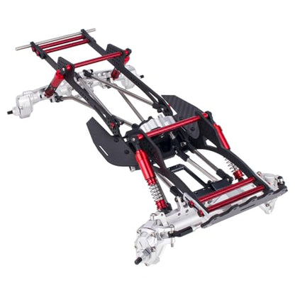 Performance Carbon LCG Chassis Kit with Brace Rock Sliders Delrin Skid Plate for 1/10 RC Crawler Comp Rigs SCX10 Capra Upgrade (Chassis Kit B) - style: Chassis Kit B