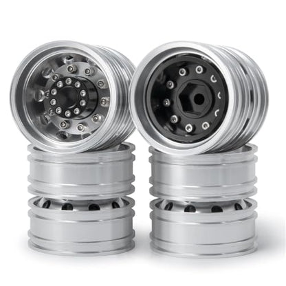 RC Car Toys Parts for Tamiya 1/14 Aluminum Alloy Front Rear Wheels Rims Hubs Set 6x6 8x8 RC Tractor Truck Trailer Car Accessories(8x8) - size: 8x8