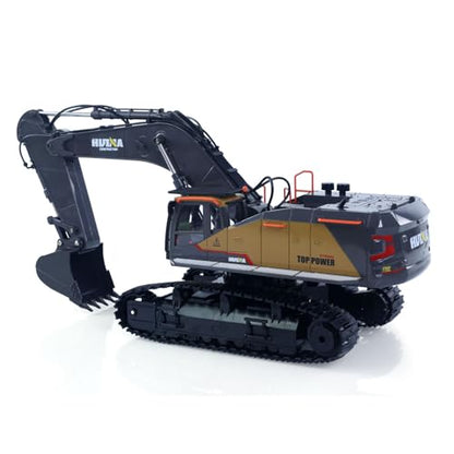 US in Stock, HUINA 1592 1/14 RC Excavator | 680° Rotatable, RC Metal Construction Vehicle with Light & Sound, 2.4GHz 50M Remote, RTR RC Digger with Battery Charger