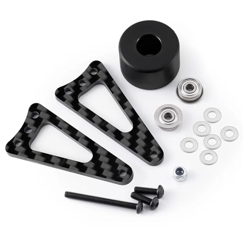 RC Car Upgrade Parts for Tamiya for Lunch Box 1/12 RC Monster Truck Alu Alloy Carbon Fiber Adjustable Rear Stabilizer Bar Wheelie Kit Replacement Parts