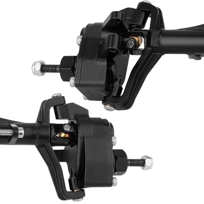 Metal Front and Rear Portal Axle Completes Set with Servo Mount for Axial 1/10 RC Crawler Capra 1.9 UTB AXI03004 AXI03000T1 T2 Buggy F9 Upgrade Parts (Black) - color: Black
