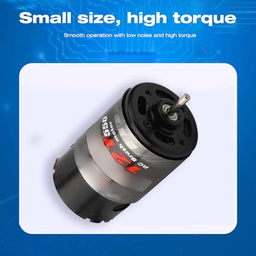 Brushed Motor, Low Noise High Torque 550 RC Motor for Off Road Crawler RC Car Enthusiasts and Hobbyists