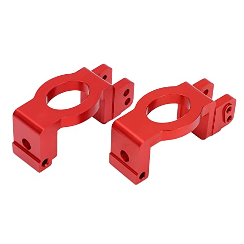Metal C Hub Carrier Caster Blocks C Shaped Wheel Seat Base Set High Performance RC Car Upgrade Parts for 1/6 Shredder Model Durable Aluminum Alloy Construction (Red) - color: Red