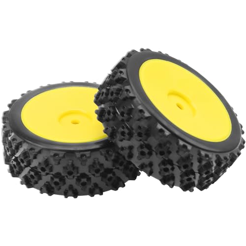 ShareGoo 72mm RC 1/10 On Road Rubber Tires & Wheel Rims 12mm Hex Compatible with Tamiya TT01 Kyosho Fazer Mk2 Traxxas 4Tec 2.0 HSP HPI 1/10 RC On Road Racing & Touring Car(Yellow) - color: Yellow