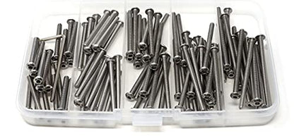 iexcell 100 Pcs M3 x 30/35/40/45/50 Stainless Steel 304 Hex Socket Button Head Cap Screws Bolts Assortment Kit - size: M3 x 30/35/40/45/50mm