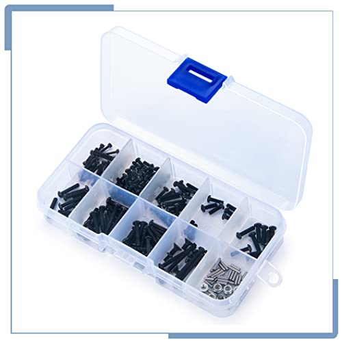 206Pcs RC Screws Kit Pins M2.5 Nuts Screw Assortment Set | For TRX4M Upgrades 1/18 Scale, RC Crawler Car, Accessories