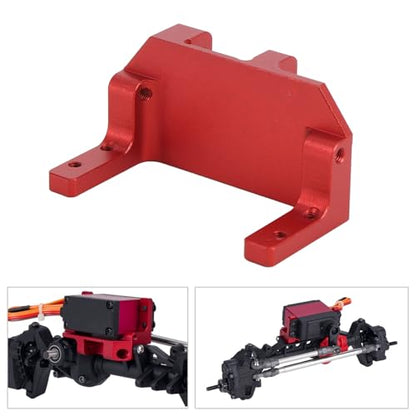 SUNGOOYUE Servo on Axle Mount, Aluminum Alloy Portal Axle 4-Link Suspension 1/10 RC Crawler Car Upgrade Parts for SCX10 III AR45P Third Generation (Red) - color: Net