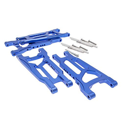 4-Pack Alloy Front&Rear Suspension Arms for Traxxas 1/10 4X4 Slash, Stampede, Rustler 4WD VXL-Replaces Part 3655 - color: Nave Blue