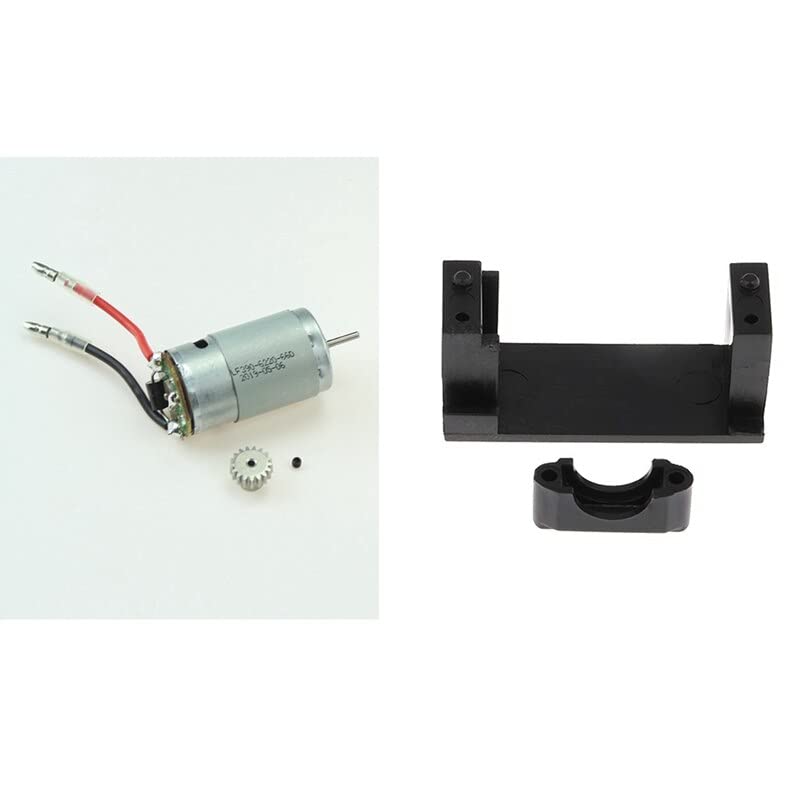 Replacement Part For A949 A959 A969 A979 1/18 4WD Rally Car 390 Motor With 17T Motor Gear With Servo Seat & Bearing Mount Parts - (Color: Silver And Black)