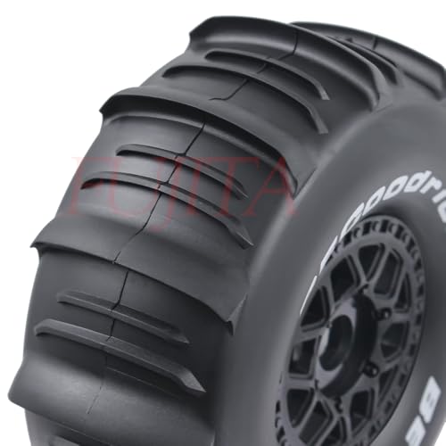 fujita 1/7 1/8 RC Off-Road Truck tyre Set Desert Beach Snow tyre 140mm OD for TRX UDR 85086-4 ARRMA Mojave EXB YK4072 4073 YKDF7 TB7 /17mm hex (Black) - color: Black