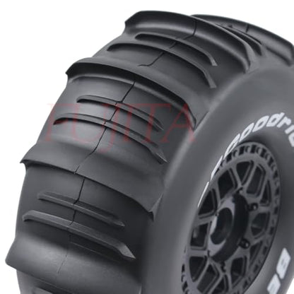 fujita 1/7 1/8 RC Off-Road Truck tyre Set Desert Beach Snow tyre 140mm OD for TRX UDR 85086-4 ARRMA Mojave EXB YK4072 4073 YKDF7 TB7 /17mm hex (Black) - color: Black
