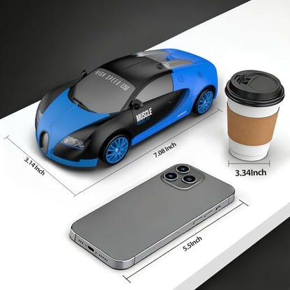 Remote Control Car RC Drift Car 2.4GHz 1:24 Scale 4WD 15KM/H High Speed Model Vehicle with LED Lights Drifting Tire Racing Sport Toy Car for Adults Boys Girls Kids Gift - color: H-blue