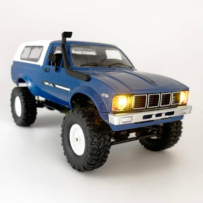 RC Crawler WPL C24 RC Rock Crawler RC Truck 4x4 Off Road RTR | 1/16 Scale Remote Control Truck All Terrain 2.4 GHz with Proportional Steering LED Lights Hobby Toys Adult