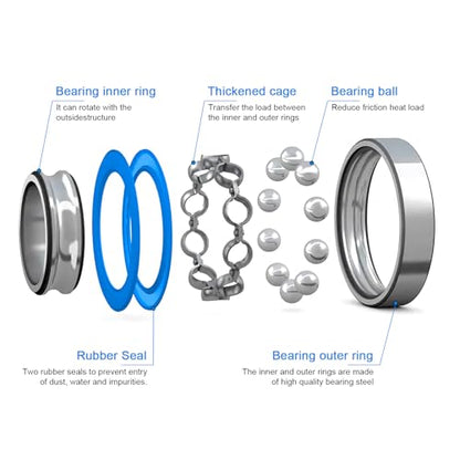 20PCS Bearing Kit Steel Sealed for Axial SCX24 Deadbolt Bronco JLU Gladiator C10 Wrangle 1/24 RC Crawler Upgrade Parts
