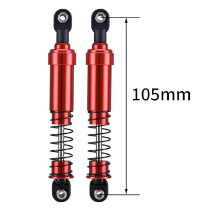 75mm-115mm Big Bore Shocks, RC Crawler Shocks for 1/10 RC Crawler LCG Chassis Gspeed V3 Element Enduro SCX10 TRX4 Gamde R1 Comp Builds DIY (Red 105mm 2pcs) - color: Red 105mm 2pcs