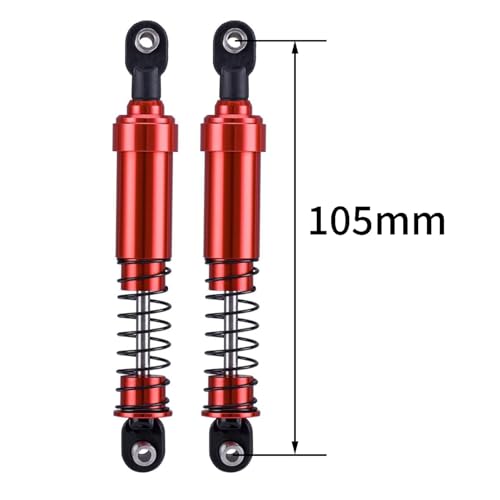 75mm-115mm Big Bore Shocks, RC Crawler Shocks for 1/10 RC Crawler LCG Chassis Gspeed V3 Element Enduro SCX10 TRX4 Gamde R1 Comp Builds DIY (Red 105mm 2pcs) - color: Red 105mm 2pcs