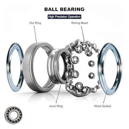 20 PCS R188ZZ Deep Groove Ball Bearings - 1/4 Inch x 1/2 Inch x 3/16 Inch - Both Sides Metal Shielded Chrome Steel Bearings for Small Mechanical Equipment (R188-ZZ) - size: R188ZZ
