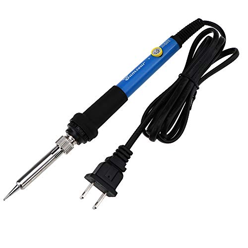 Electronics Soldering Iron Kit，60W 110V Adjustable Temperature Welding Tool Set, 5pcs Different Soldering Tips, Stand, Tweezers,Desoldering Pump,2pcs Solder Wire, Brush