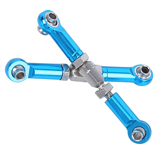 CHICIRIS RC Truck Metal Steering Linkage Rods Set, High Strength Durable Upgrade Parts with Easy Installation, Compatible for FY 01 02 03 04 05 07 12428 12423 Q39 RC Car (Blue)