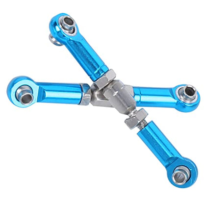 CHICIRIS RC Truck Metal Steering Linkage Rods Set, High Strength Durable Upgrade Parts with Easy Installation, Compatible for FY 01 02 03 04 05 07 12428 12423 Q39 RC Car (Blue)