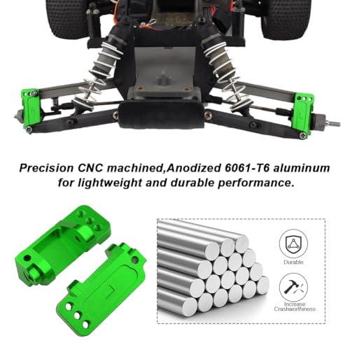 Hobbypark Aluminum Alloy Caster Blocks for RC 1/10 Traxxas 2WD Slash, Stampede, Rustler, Nitro Slash, Replaces Part 3632 (Green) - color: Green