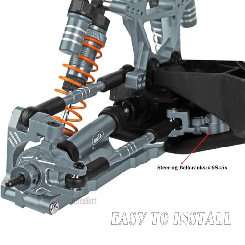 RC Upgrades Part for 1/10 Slash/Rustler/Stampede/Hoss 4x4 4WD VXL,Arm/Shocks/Caster Block,Steering Blocks,Stub Axle Carriers,Steering Bellcranks/Drive Shaft,Shock Tower/Links,Titanium - color: Titanium-(for 1/10）