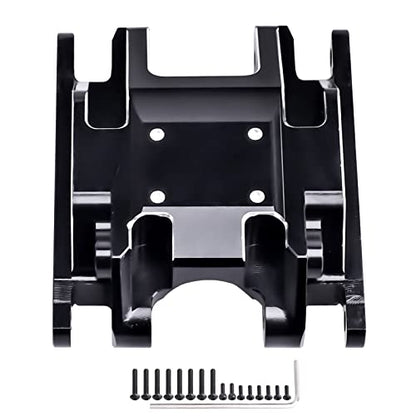 Aluminum Skid Plate Transmission Mount Heavy Duty for TRX4M K10 High Trail F150 Bronco Defender 1/18 Crawler Car Upgrades (Black Silver) - color: Black Silver