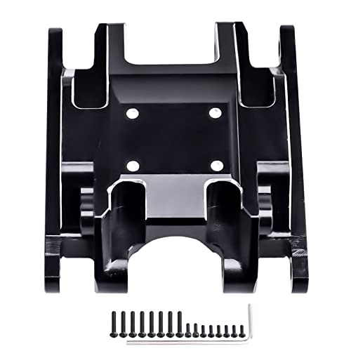 Aluminum Skid Plate Transmission Mount Heavy Duty for TRX4M K10 High Trail F150 Bronco Defender 1/18 Crawler Car Upgrades (Black Silver) - color: Black Silver