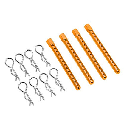 RC Body Post High Strength Aluminum Alloy RC Car Shell Column with Buckle for HSP 94102 94122 94103 94123 1/10 Scale RC Cars (Gold) - color: Gold