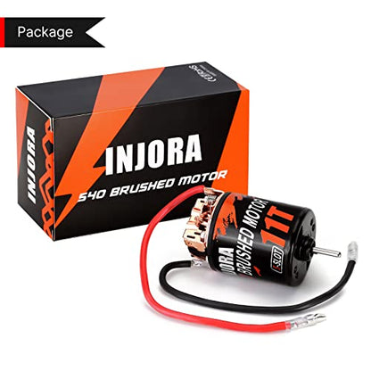 INJORA 540 Brushed Motor Waterproof 5-Slot 11T for 1/10 Scale RC Model Car Crawler Truck Buggy (INM10) - size: 11T