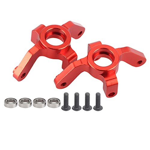 Steering Arm Hub Carrier for REDCAT 1/10 XTE RC Car, Aluminum Alloy Bearing Carrier Steering Knuckle Hub Mount, Durable RC Axle Carrier with Screws and Bearings, Replac (Red) - color: Red