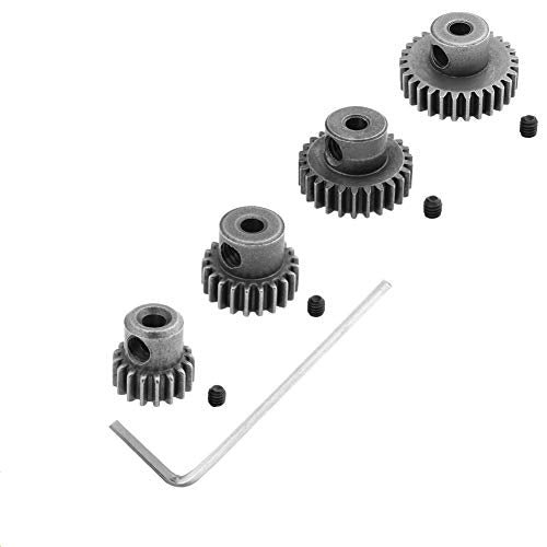 HobbyPark Steel Metal Mod 0.6 Module Pinion Gear Set 3.175mm Motor Gears 17T 21T 26T 29T 11189 11176 11181 11119 for RC Car Redcat HSP Exceed (4-Pack)