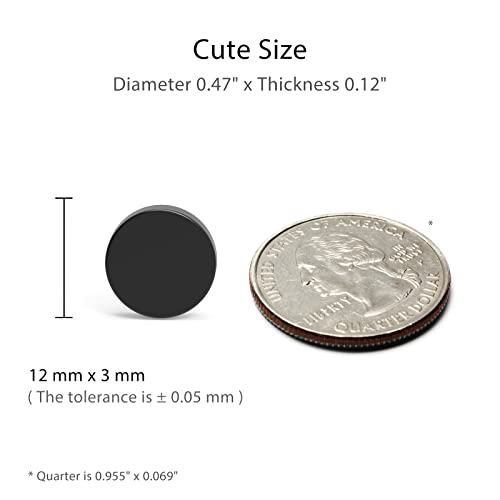 Strong Neodymium Magnets - Rare Earth, Heavy Duty, Round, Small, 0.47 x 0.12 Inch, 50 PCS, Black - color: Black, size: 0.47inch 50PCS