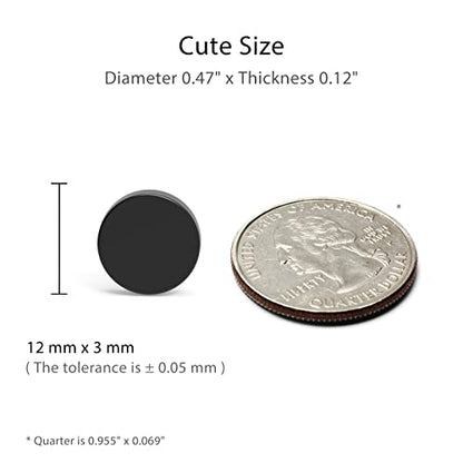 Strong Neodymium Magnets - Rare Earth, Heavy Duty, Round, Small, 0.47 x 0.12 Inch, 50 PCS, Black - color: Black, size: 0.47inch 50PCS