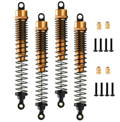 RC Shock Absorber Damper 130mm Adjustable for RC Car 1/10 Crawler Truck HPI HSP Losi Axial Tamiya Redcat Upgrade Part 4pcs/Set (Yellow) - color: Yellow