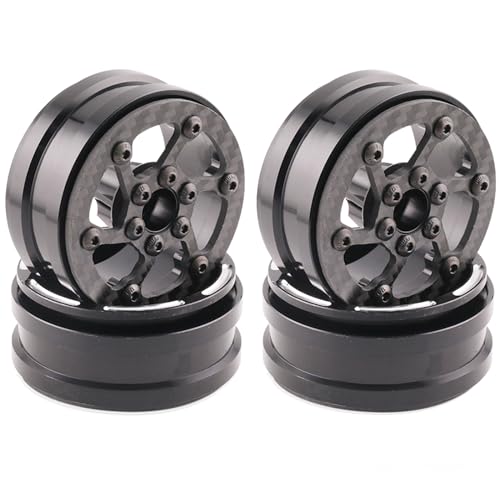 1.9" Aluminum Beadlock Wheel Rims 4PCS Carbon Fiber for 1/10 RC Crawler TRX4 Axial Capra SCX10 VS4-10 Gen8 Upgraded Carbon Fiber 1.9 Beadlock Wheel Rims - style: TXW-LG-D