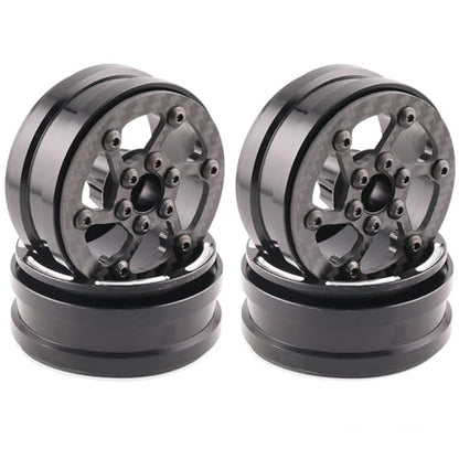 1.9" Aluminum Beadlock Wheel Rims 4PCS Carbon Fiber for 1/10 RC Crawler TRX4 Axial Capra SCX10 VS4-10 Gen8 Upgraded Carbon Fiber 1.9 Beadlock Wheel Rims - style: TXW-LG-D