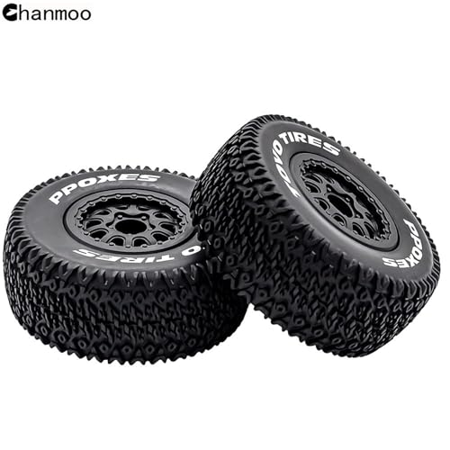 1/10 RC Short Course Truck Wheels and Tires with 12mm Hex 1:10 Scale Off Road Tyres for 1/10 RC Off-Road Car Traxxas TRX4 Slash Arrma Losi Tenacity Vkar 10sc Hpi RC Buggy Car 4PCS (A Tires) - color: A Tires