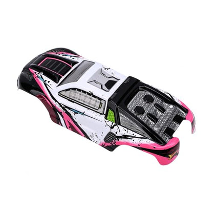Drfeify 1/16 RC Car Replacement Body Shell, DIY Upgrade with Bold Graffiti Pattern and Aerodynamic Design for SCY16101 SCY16102 High Speed RC Trucks (Red) - color: Red