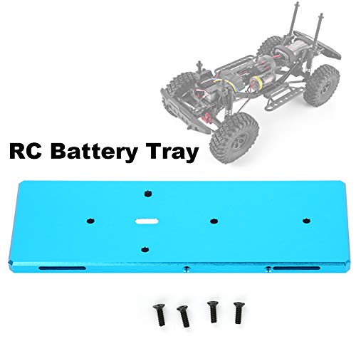 RC Battery Tray with Screw, Aluminum Alloy Replacement for RGT EX86100 1/10 RC Car, Lightweight and Durable Battery Mount for RC Vehicle (Blue 680022B) - color: Blue 680022b