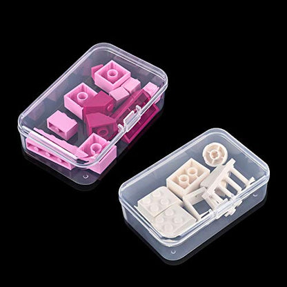 Rocutus Clear Plastic Beads Storage Containers Empty Mini Storage Container Box,12 Pack Plastic Storage Containers with Lids,Bead Storage Box with Hinged Lid for Beads(4.5 x 3.3 x 1.1 inch) - size: 4.5 x 3.3 x 1.1 inch