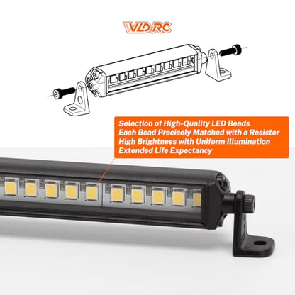RC Light Bar 10 LED 2.5 Inch Aluminum RC Lights RC Crawler Accessories for Axial SCX10 Traxxas TRX4 TRX4M Arrma Senton Redcat GEN7 1/10 1/18 Scale Rock Crawler Truck (2.5inch) - size: 2.5inch