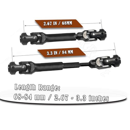 2pcs RC Drive Shaft 68-84mm for 1/10 SCX10，SCX10-II RTR,（68-84mm） - size: (0) 68-84 MM