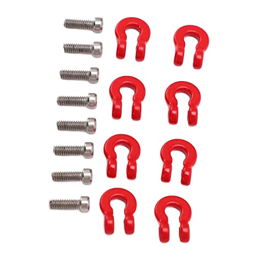 8PCS Metal Front Rear Bumper Tow Shackle, Metal Trailer Hitch Recovery Hook Set for Axial SCX24 1/24 RC Crawler Truck, Off-Road Upgrade Parts