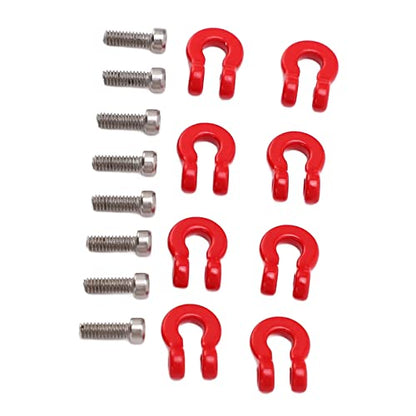 8PCS Metal Front Rear Bumper Tow Shackle, Metal Trailer Hitch Recovery Hook Set for Axial SCX24 1/24 RC Crawler Truck, Off-Road Upgrade Parts