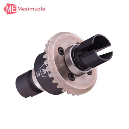 2PCS Alum Front Rear Differential Diff Gear for 1/16 H16207 16208 16209 16210 H16 1/14 14301 14302 14209 14210 H14BM Series Upgrades Part Black - color: Black
