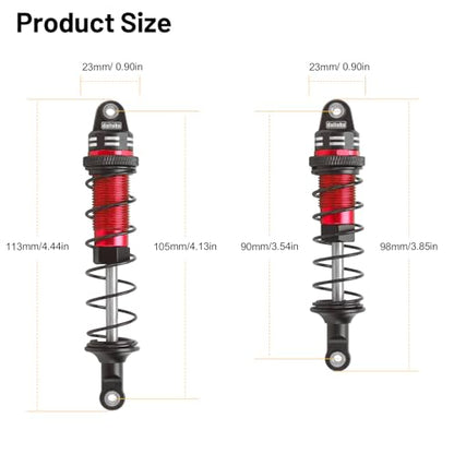 RC Car Shock, daitoku Shock Absorber Front & Rear for 1/10 Traxxas Slash 2WD/4X4 Hoss Rustler 4X4 VXL Bandit Nitro Stampede Replacement of 5862 - Red - color: Red